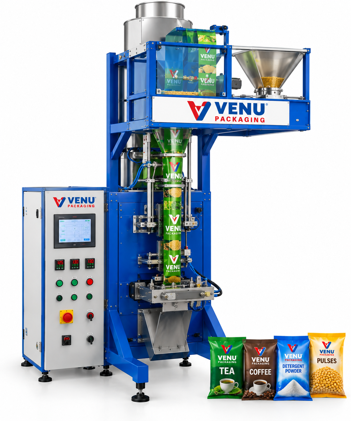 VENU Packaging Chute Type Cup Semi Pneumatic Filling Machine